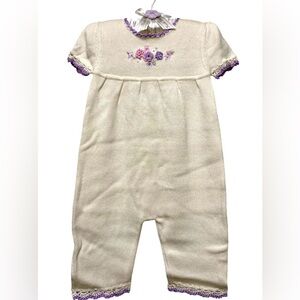 NWT. Vintage Koala Baby Floral Knit Romper, 3/6 Months